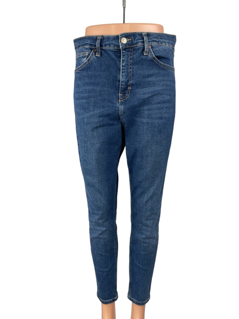 Topshop Jamie Women's Blue High Waisted Slim Fit Skinny Denim Jeans Pants Size 8